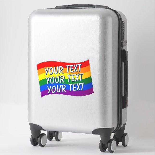 LGBT Flying Rainbow Flag Gay Pride Flag Text Queer (Suitcase)