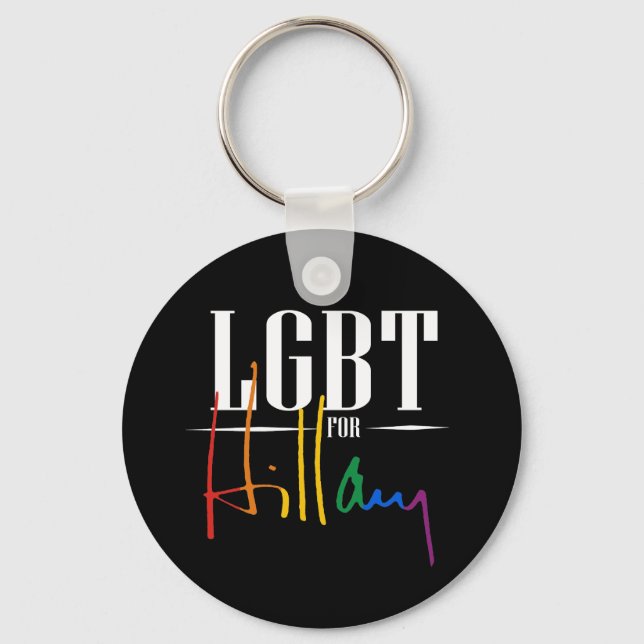 LGBT FOR HILLARY -.png Key Ring (Front)