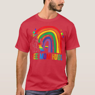 LGBT Free Mom Hugs Dinosaur Re Mamasaurus Ally Rai T-Shirt
