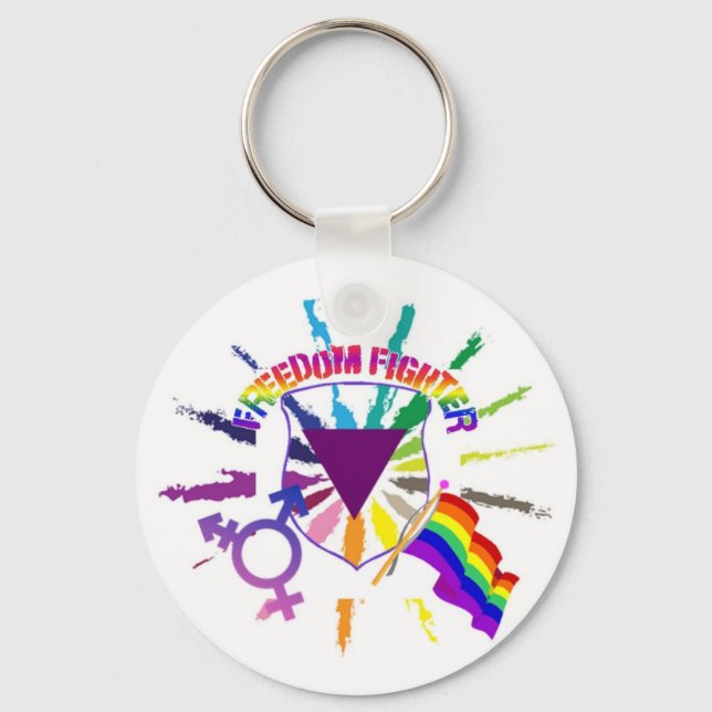 LGBT Freedom Fighter Key Ring (Front)