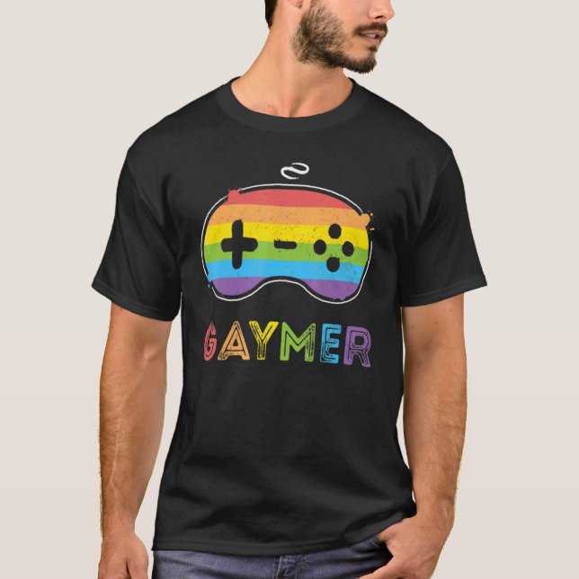 Lgbt Gamer Gaymer  Gay Pride Rainbow Gamepad Lgbt T-Shirt (Front)
