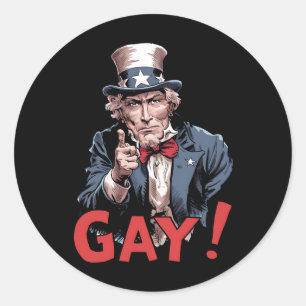 LGBT Gay Ally Pride Month Funny Classic Round Sticker