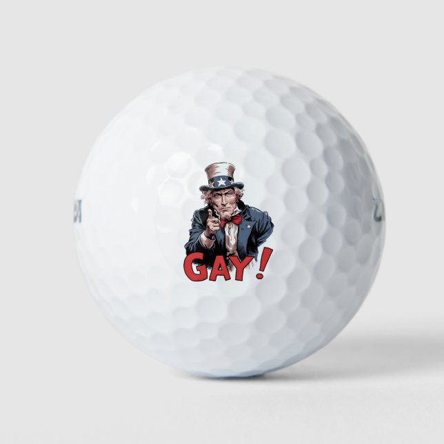 LGBT Gay Ally Pride Month Funny Golf Balls (Front)