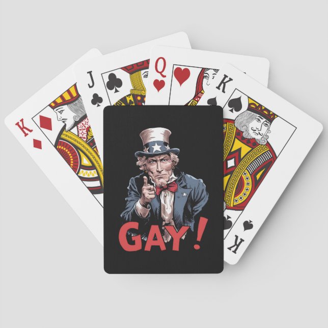 LGBT Gay Ally Pride Month Funny Playing Cards (Back)