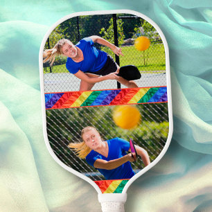 LGBT Gay Custom Photo Rainbow Flag Create Your Own Pickleball Paddle