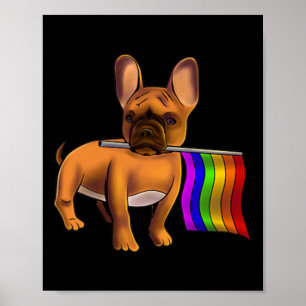 Lgbt Gay French Bulldog Gay Dog Paw Lgbt Pride Poster