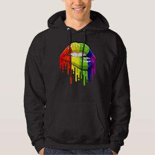Lgbt Gay Homosexual Lesbian Rainbow Lips Pride Hoodie