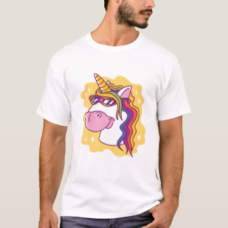 LGBT Gay Lesbian CSD Pride Rainbow Unicorn Sunglas T-Shirt
