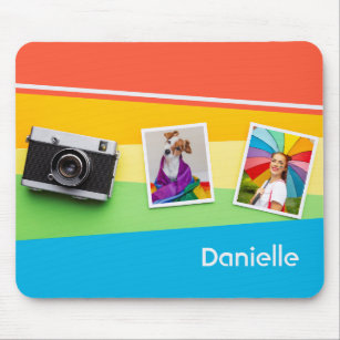 LGBT Gay Lesbian Modern Personalised Name Photo Mouse Mat