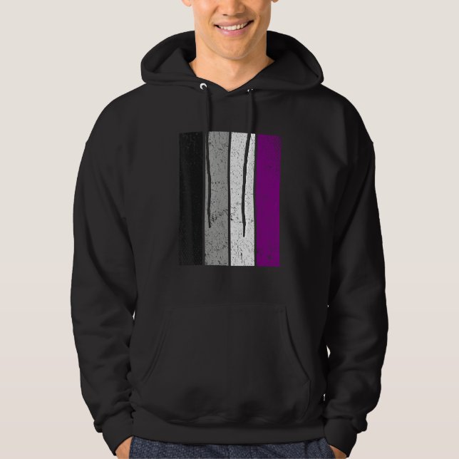 LGBT Gay Lesbian Pride Support LGBTQ Flag Asexual Hoodie (Front)