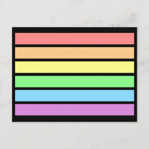 LGBT Gay Pastel Pride Rainbow Flag Colours Postcar Postcard