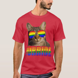 LGBT Gay Pride Cat Purride Cat Funny LGBTQ Men Wom T-Shirt