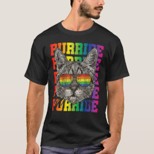 LGBT Gay Pride Cat Purride Cat  LGBTQ Men Women T-Shirt