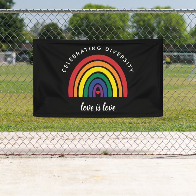 LGBT Gay Pride Celebrating Diversity Love Is Love Banner (Insitu)