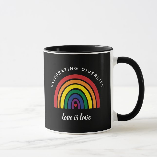 LGBT Gay Pride Celebrating Diversity Love Is Love Mug (Right)