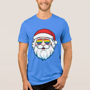 LGBT Gay Pride Cool Trendy Santa Claus Christmas Tri-Blend Shirt