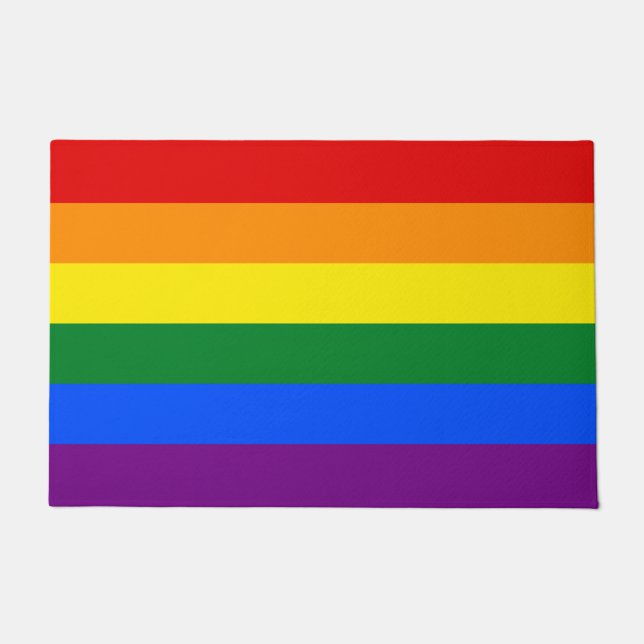 LGBT Gay Pride Flag Rainbow Doormat (Front)