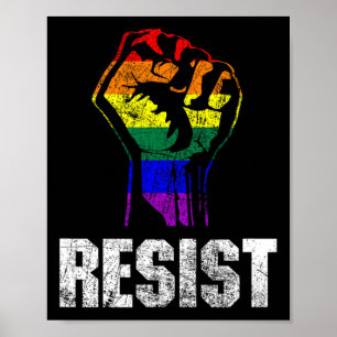 Lgbt Gay Pride Flag Resist  Poster