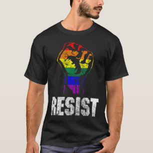 Lgbt Gay Pride Flag Resist T-Shirt