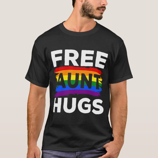 LGBT Gay Pride Free Aunt Hugs Family Matching Supp T-Shirt (Front)