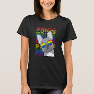Lgbt Gay Pride French Bulldog Rainbow Flag Pet Dog T-Shirt