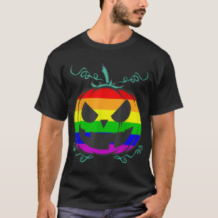 Lgbt Gay Pride Halloween Rainbow Flag Scary T-Shirt