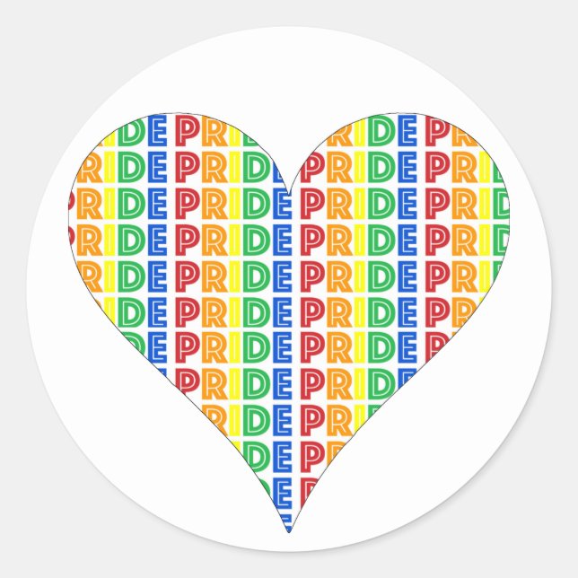 LGBT Gay Pride Month Celebration Rainbow Heart Classic Round Sticker (Front)