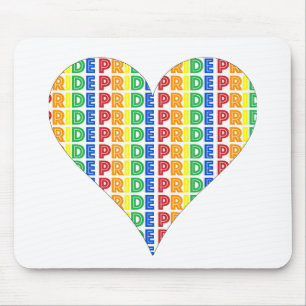 LGBT Gay Pride Month Celebration Rainbow Heart Mouse Mat