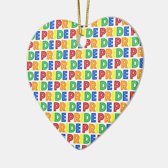 LGBT Gay Pride Month Celebration Rainbow Letters Ceramic Tree Decoration (Left)
