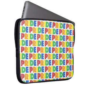 LGBT Gay Pride Month Celebration Rainbow Letters Laptop Sleeve