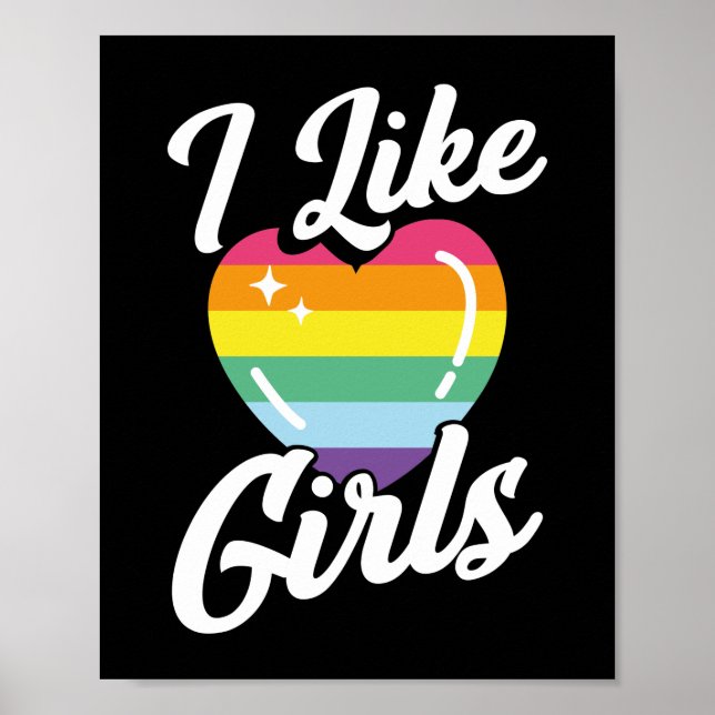 LGBT Gay Pride Month  I Like Girls Poster (Front)