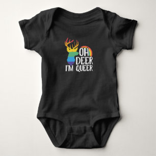 LGBT Gay Pride Month Oh Dear Im Queer Baby Bodysuit