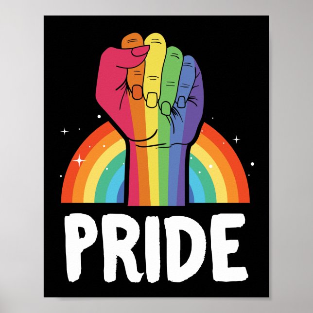 LGBT Gay Pride Month  Pride  Rainbow Fist Poster (Front)