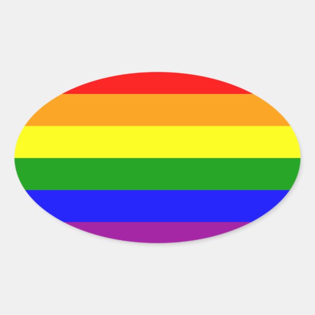 LGBT Gay Pride* Oval Sticker (Front)