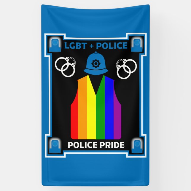  LGBT+ Gay Pride Police Banner (Vertical)