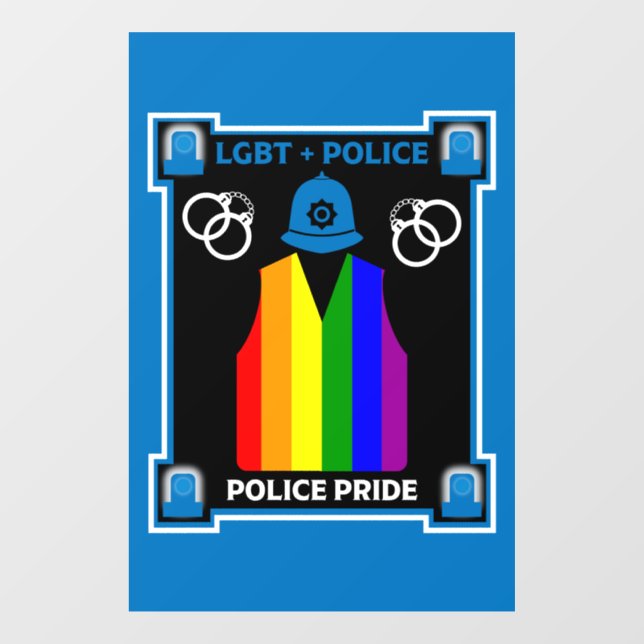 LGBT+ Gay Pride Police Window Cling (Sheet)