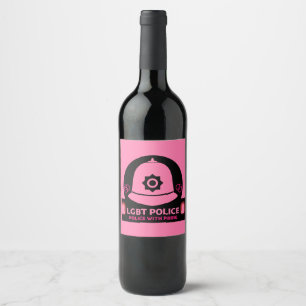 LGBT+ Gay Pride Police Wine Label