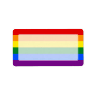 LGBT Gay Pride Rainbow Flag Stripe Label
