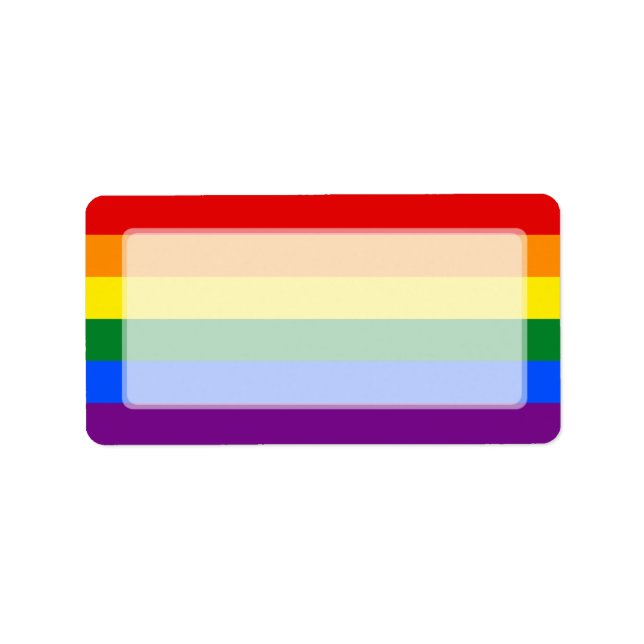 LGBT Gay Pride Rainbow Flag Stripe Label (Front)
