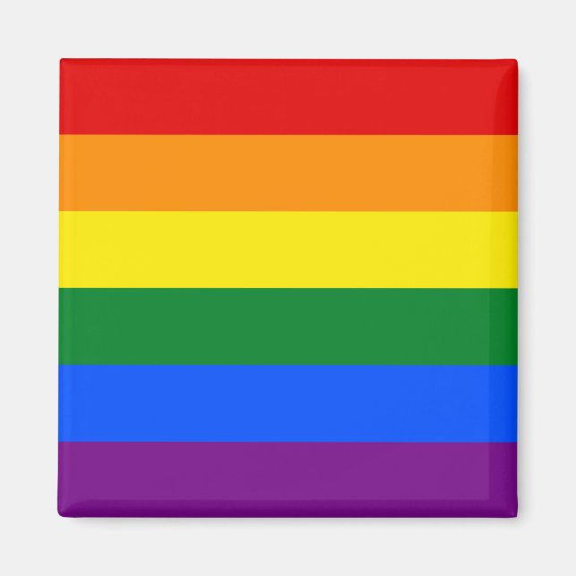 LGBT Gay Pride Rainbow Flag Stripe Magnet (Front)