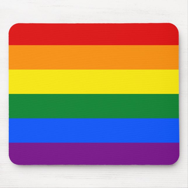 LGBT Gay Pride Rainbow Flag Stripe Mouse Mat (Front)
