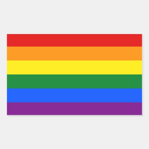 Image of LGBT Gay Pride Rainbow Flag Stripe Rectangular Sticker