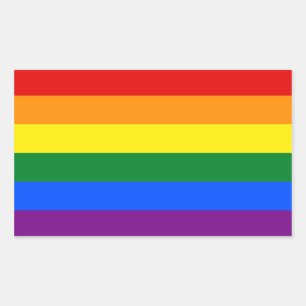 LGBT Gay Pride Rainbow Flag Stripe Rectangular Sticker