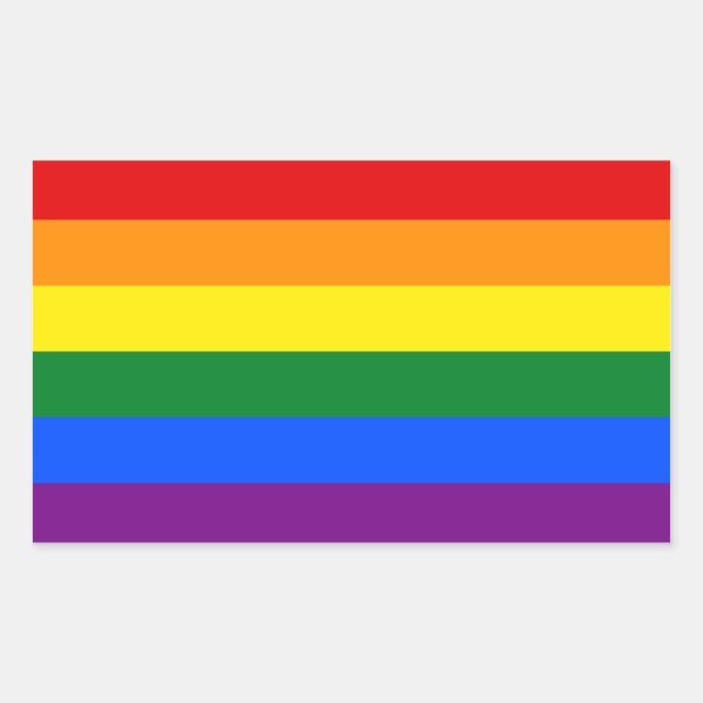 LGBT Gay Pride Rainbow Flag Stripe Rectangular Sticker (Front)