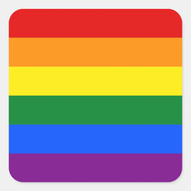 LGBT Gay Pride Rainbow Flag Stripe Square Sticker | Zazzle