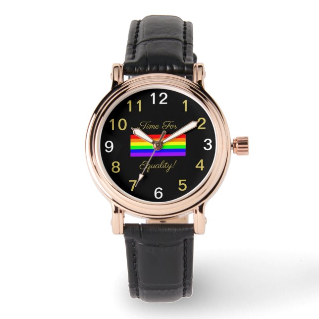 LGBT Gay Pride Rainbow Flag! Time For Equality! Watch (Front)