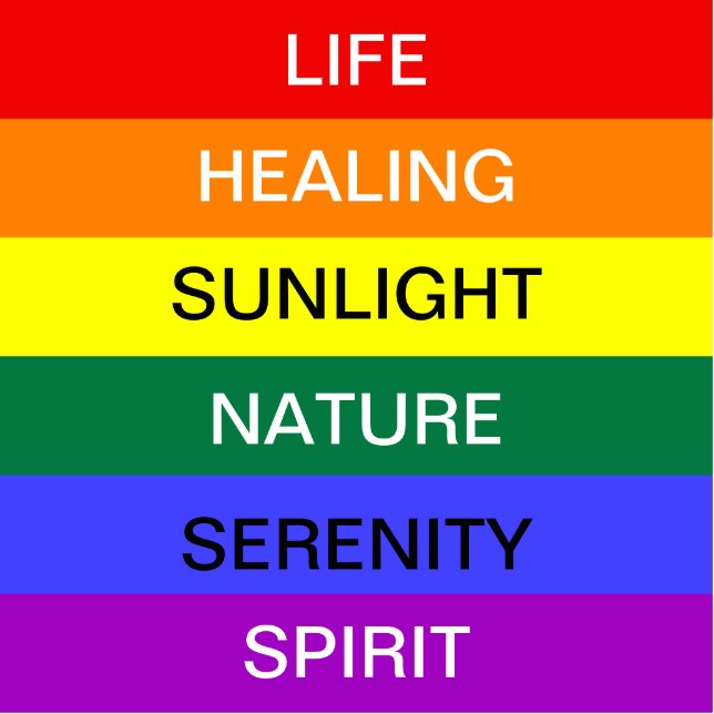 LGBT Gay Pride Rainbow flag with custom text Standing Photo Sculpture (Front)