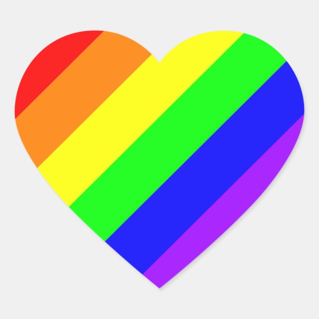 LGBT Gay Pride Rainbow Heart Sticker (Front)