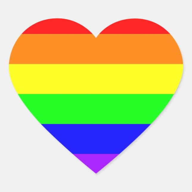 LGBT Gay Pride Rainbow Heart Sticker (Front)