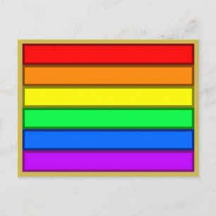 LGBT Gay Pride Rainbow Jewel Colours Postcard